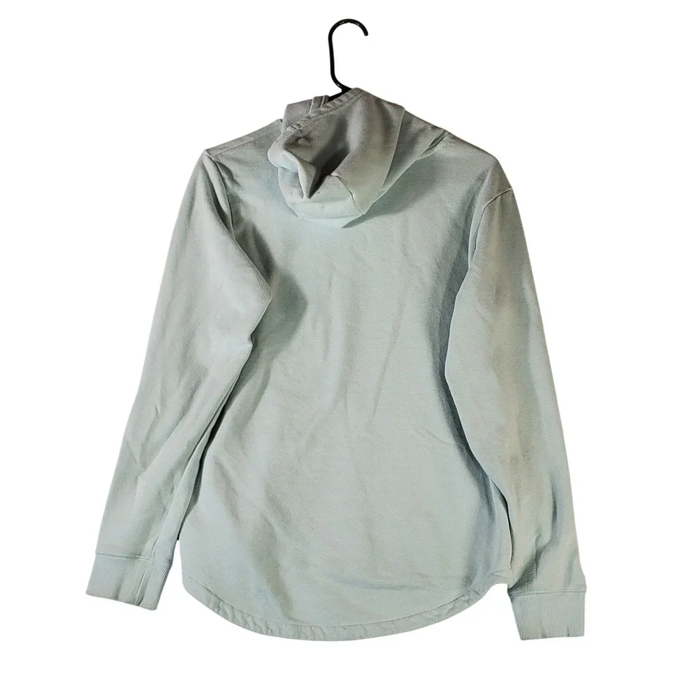 The North Face Girls XL 18 Hoodie Mint Green Blue Logo Pullover‎ Sweatshirt